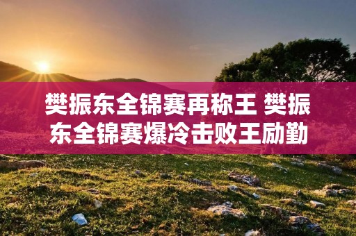 樊振东全锦赛再称王 樊振东全锦赛爆冷击败王励勤