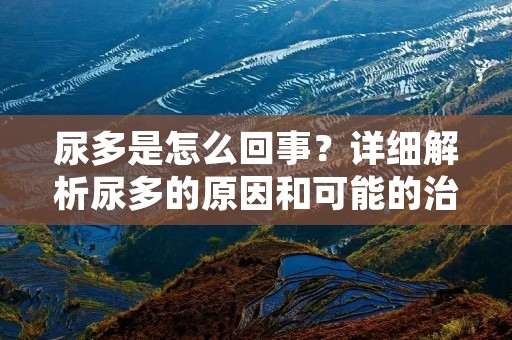 尿多是怎么回事？详细解析尿多的原因和可能的治疗方法