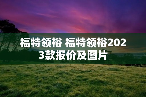 福特领裕 福特领裕2023款报价及图片