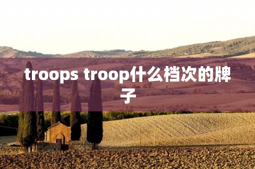 troops troop什么档次的牌子