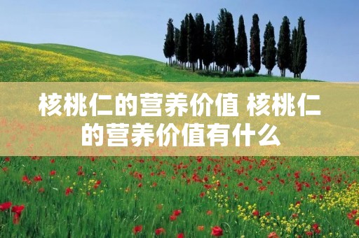 核桃仁的营养价值 核桃仁的营养价值有什么 核桃仁的营养价值 核桃仁的营养价值有什么