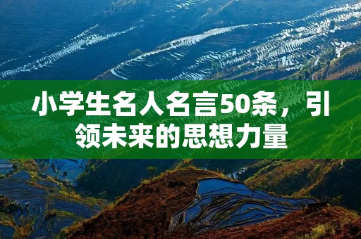 小学生名人名言50条，引领未来的思想力量