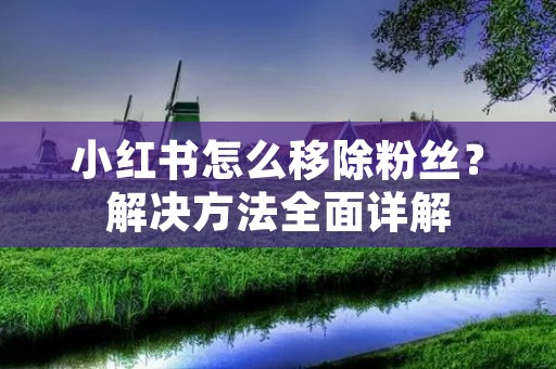 小红书怎么移除粉丝?解决方法全面详解