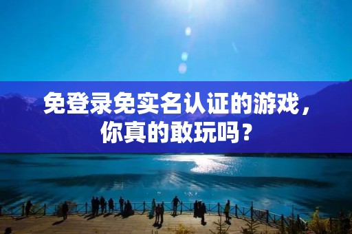 免登录免实名认证的游戏,你真的敢玩吗?