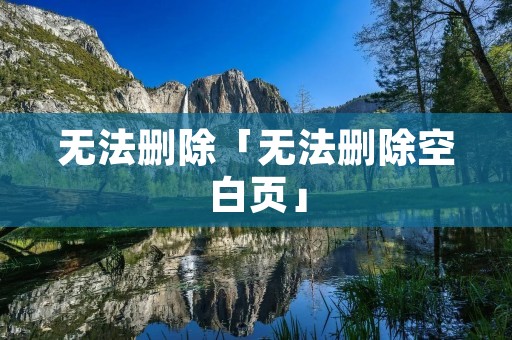 无法删除「无法删除空白页」