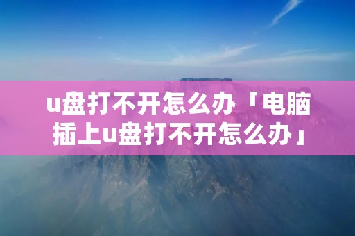 u盘打不开怎么办「电脑插上u盘打不开怎么办」