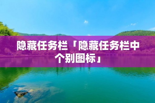 隐藏任务栏「隐藏任务栏中个别图标」 隐藏任务栏「隐藏任务栏中个别图标」
