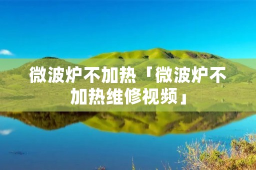 微波炉不加热「微波炉不加热维修视频」