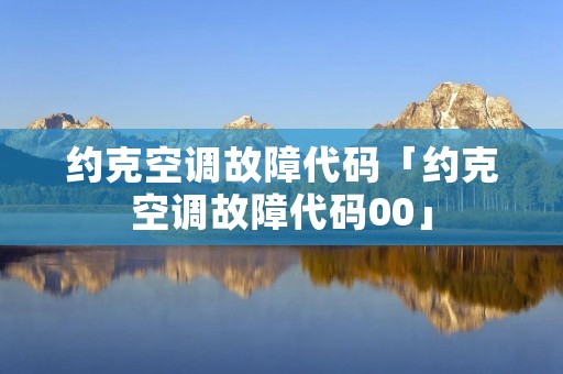 约克空调故障代码「约克空调故障代码00」