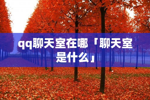 qq聊天室在哪「聊天室是什么」