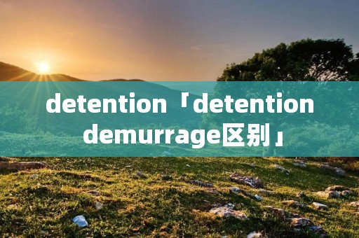 detention「detention demurrage区别」