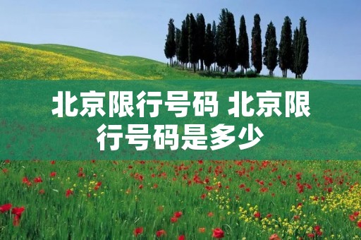 北京限行号码 北京限行号码是多少