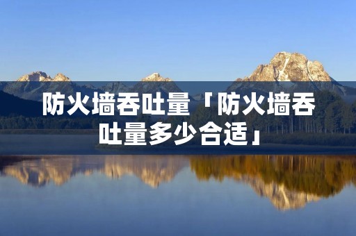 防火墙吞吐量「防火墙吞吐量多少合适」