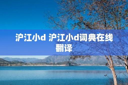 沪江小d 沪江小d词典在线翻译