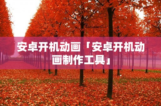 安卓开机动画「安卓开机动画制作工具」