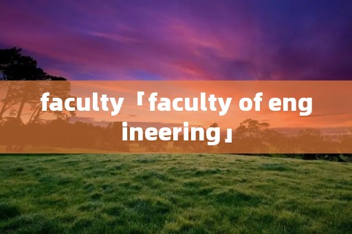 faculty「faculty of engineering」