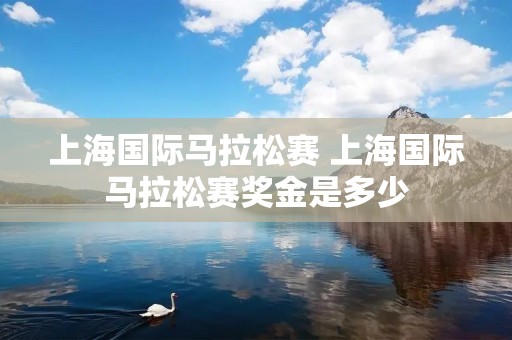 上海国际马拉松赛 上海国际马拉松赛奖金是多少