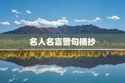 名人名言警句摘抄：引发思考的智慧之光
