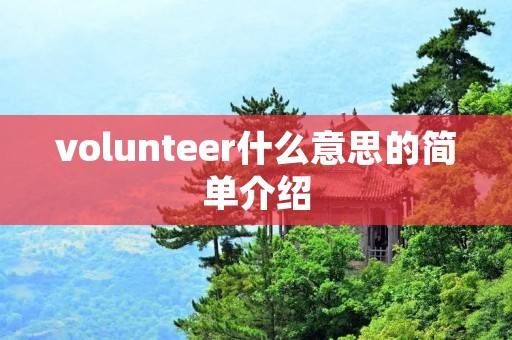 volunteer什么意思的简单介绍