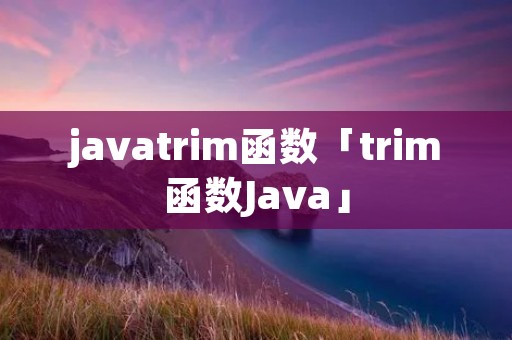 javatrim函数「trim函数Java」
