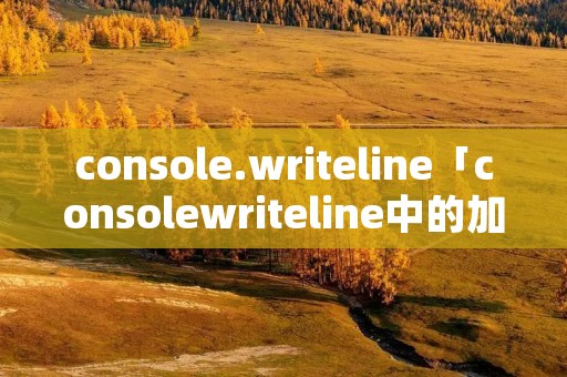 console.writeline「consolewriteline中的加号」