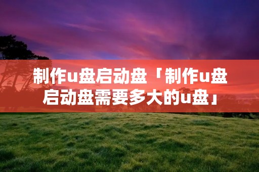制作u盘启动盘「制作u盘启动盘需要多大的u盘」 制作u盘启动盘「制作u盘启动盘需要多大的u盘」