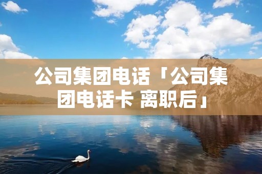 公司集团**「公司集团**卡 离职后」