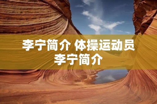 李宁简介 体操运动员李宁简介