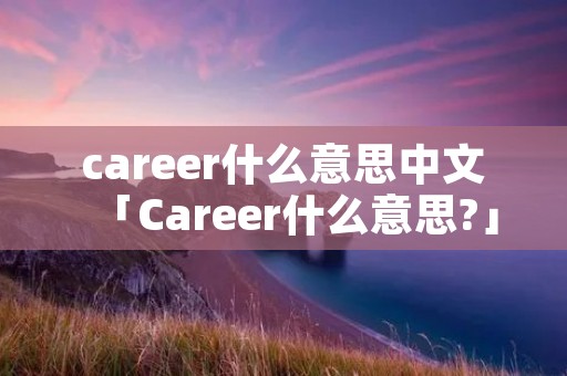 career什么意思中文「Career什么意思?」