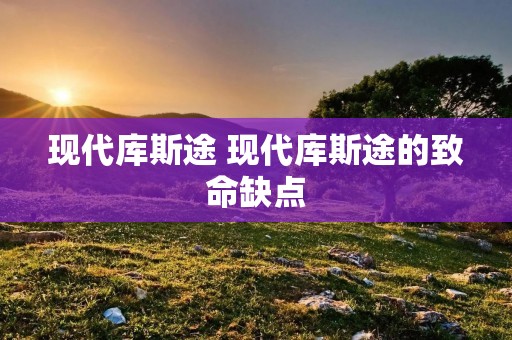 现代库斯途 现代库斯途的致命缺点