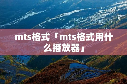 mts格式「mts格式用什么播放器」 mts格式「mts格式用什么播放器」