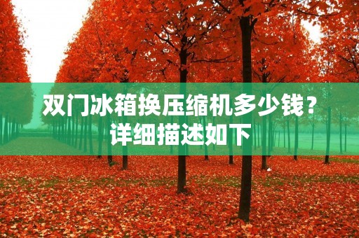 双门冰箱换压缩机多少钱？详细描述如下：