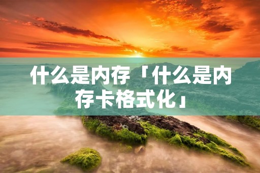 什么是内存「什么是内存卡格式化」 什么是内存「什么是内存卡格式化」