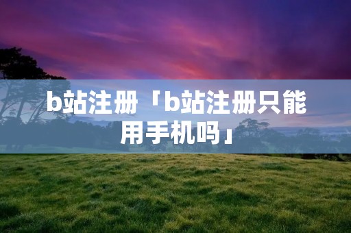 b站注册「b站注册只能用手机吗」 b站注册「b站注册只能用手机吗」