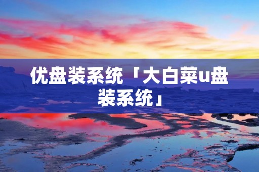 优盘装系统「大白菜u盘装系统」