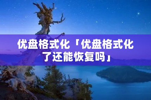 优盘格式化「优盘格式化了还能恢复吗」