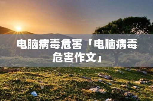 电脑病毒危害「电脑病毒危害作文」