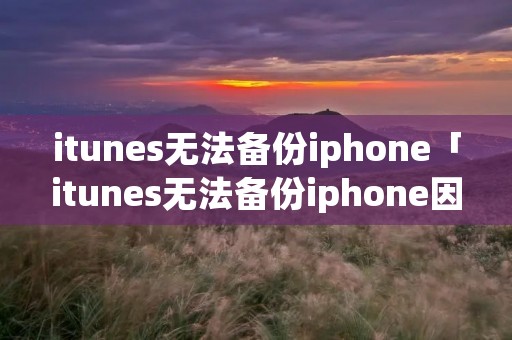 itunes无法备份iphone「itunes无法备份iphone因为发生了一个错误」