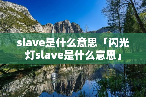 slave是什么意思「闪光灯slave是什么意思」