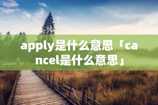 apply是什么意思「cancel是什么意思」