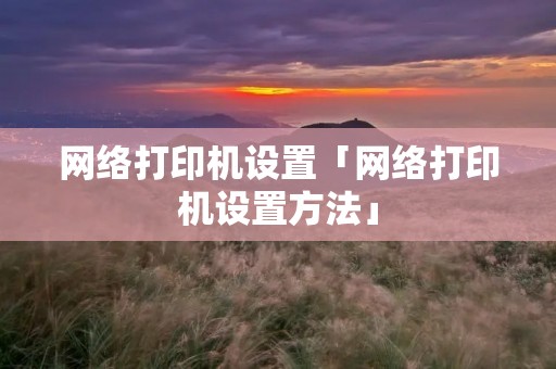 网络打印机设置「网络打印机设置方法」