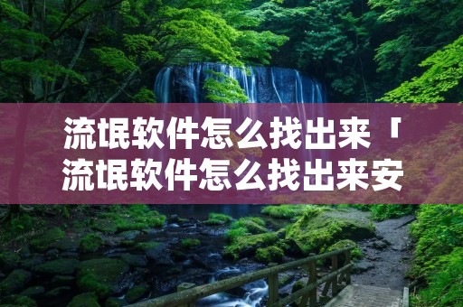 流氓软件怎么找出来「流氓软件怎么找出来安装」