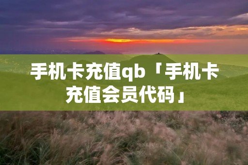 手机卡充值qb「手机卡充值会员代码」