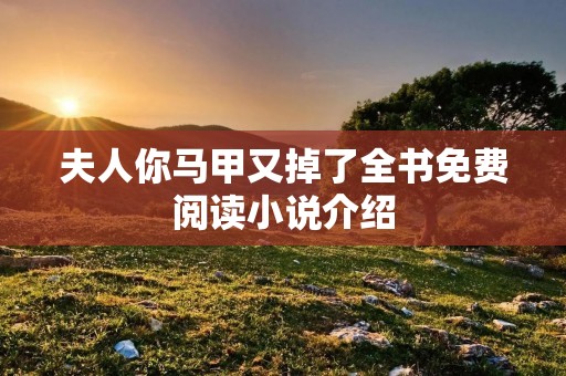 夫人你马甲又掉了全书免费阅读小说介绍