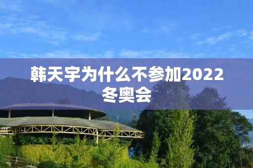 韩天宇为什么不参加2022冬奥会