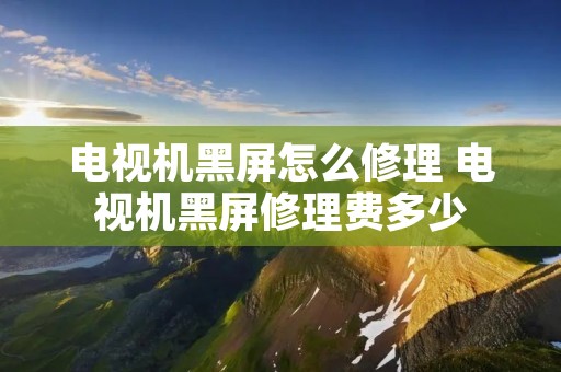电视机黑屏怎么修理 电视机黑屏修理费多少