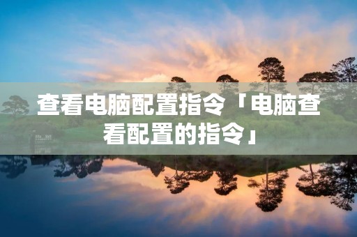 查看电脑配置指令「电脑查看配置的指令」
