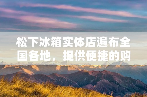 松下冰箱实体店遍布全国各地，提供便捷的购物体验