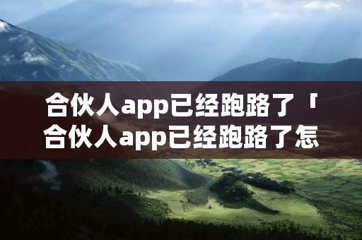 合伙人app已经跑路了「合伙人app已经跑路了怎么办」