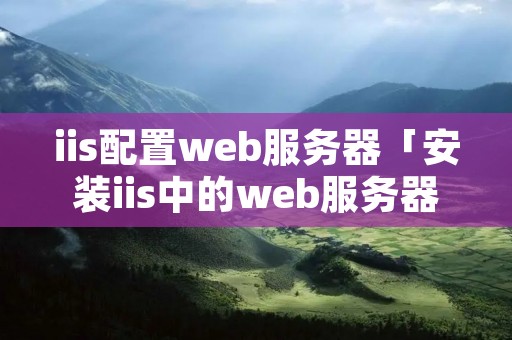 iis配置web服务器「安装iis中的web服务器」